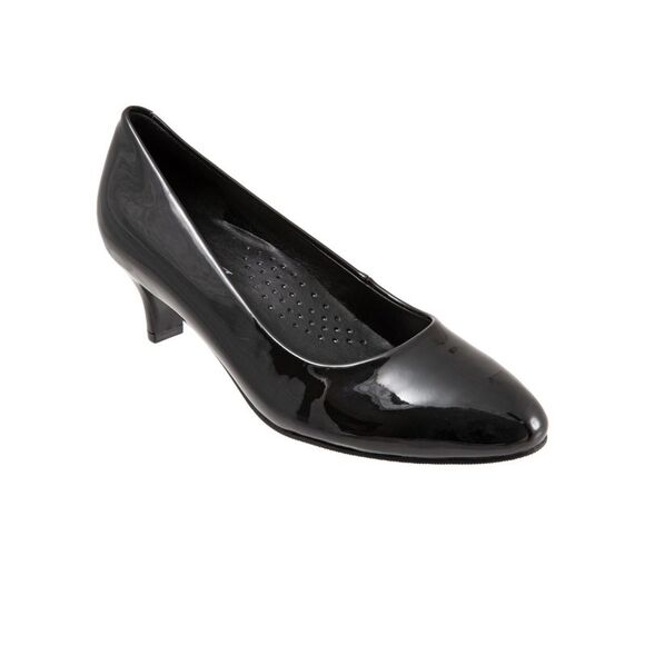 TROTTERS Womens Black Arch Support Fab Almond Toe Kitten Heel Slip On Pumps 9 N - Picture 1 of 4